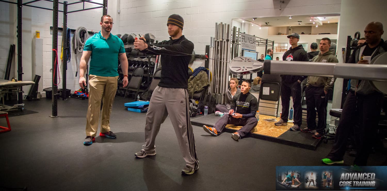 Advanced Core Training seminar banner with Dean Somerset.